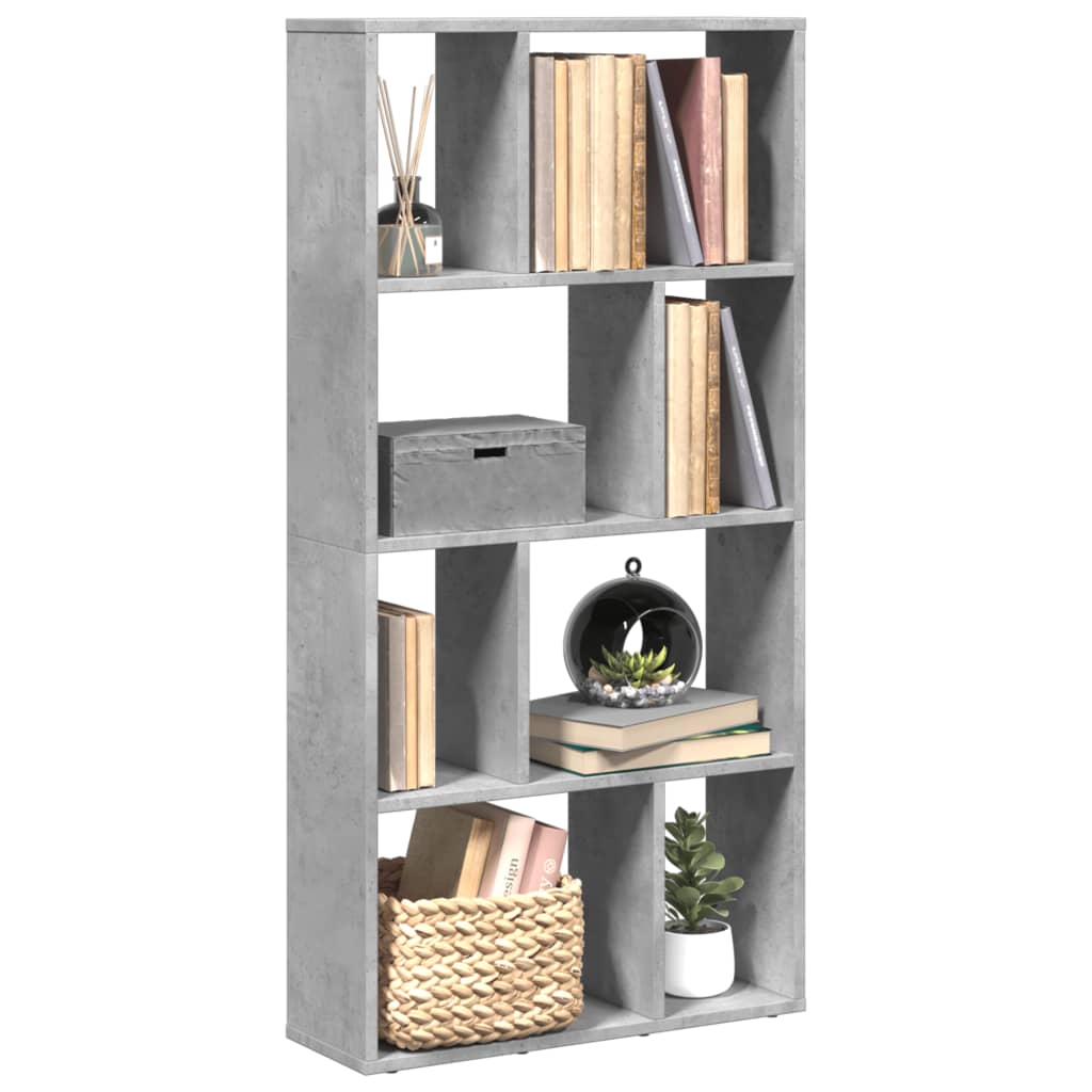 Bookcase Concrete Grey 60x20x120 cm Engineered Wood - Charlotte Dunes