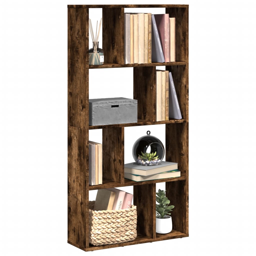 Bookcase Smoked Oak 60x20x120 cm Engineered Wood - Charlotte Dunes