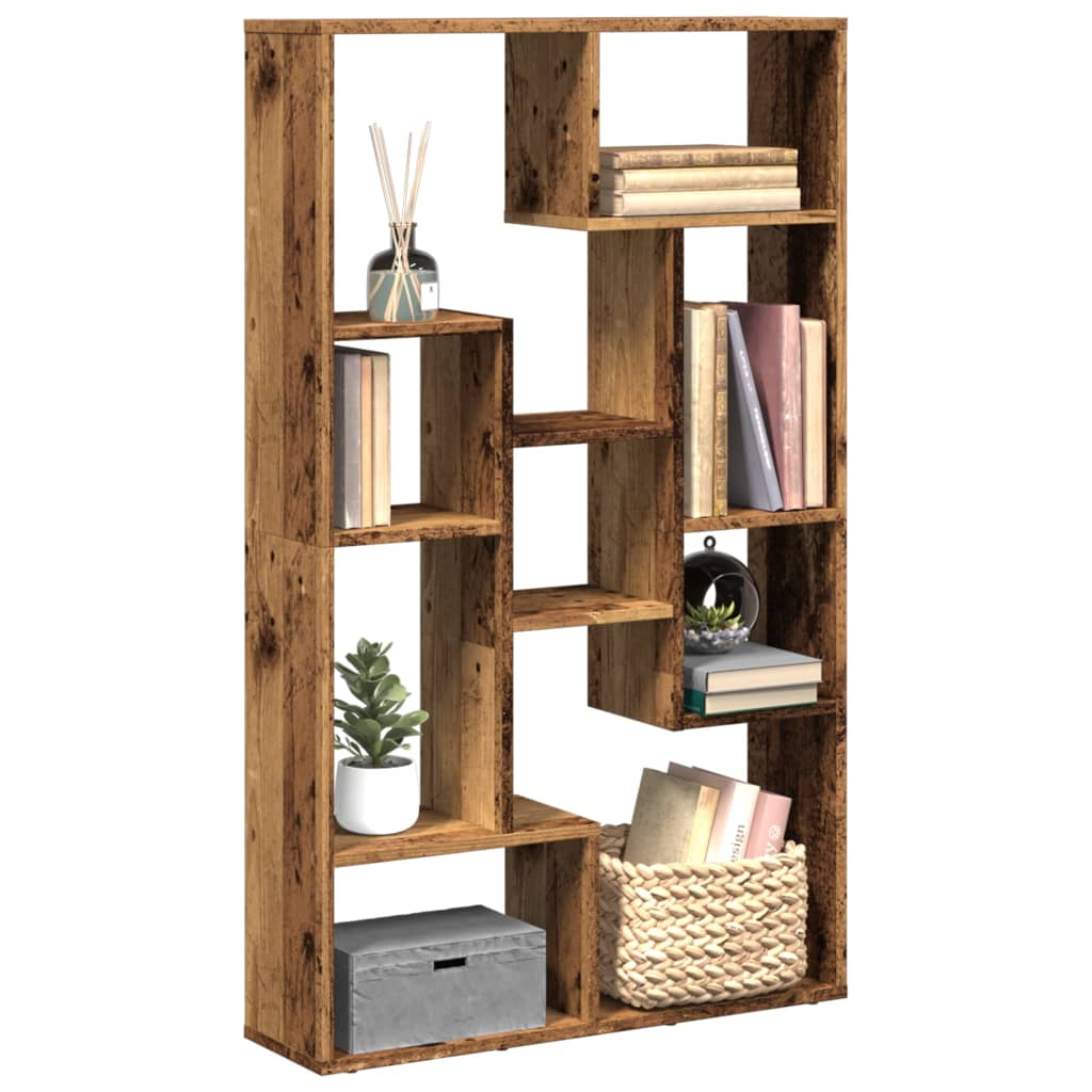 Bookcase Old Wood 72x20x120 cm Engineered Wood - Charlotte Dunes