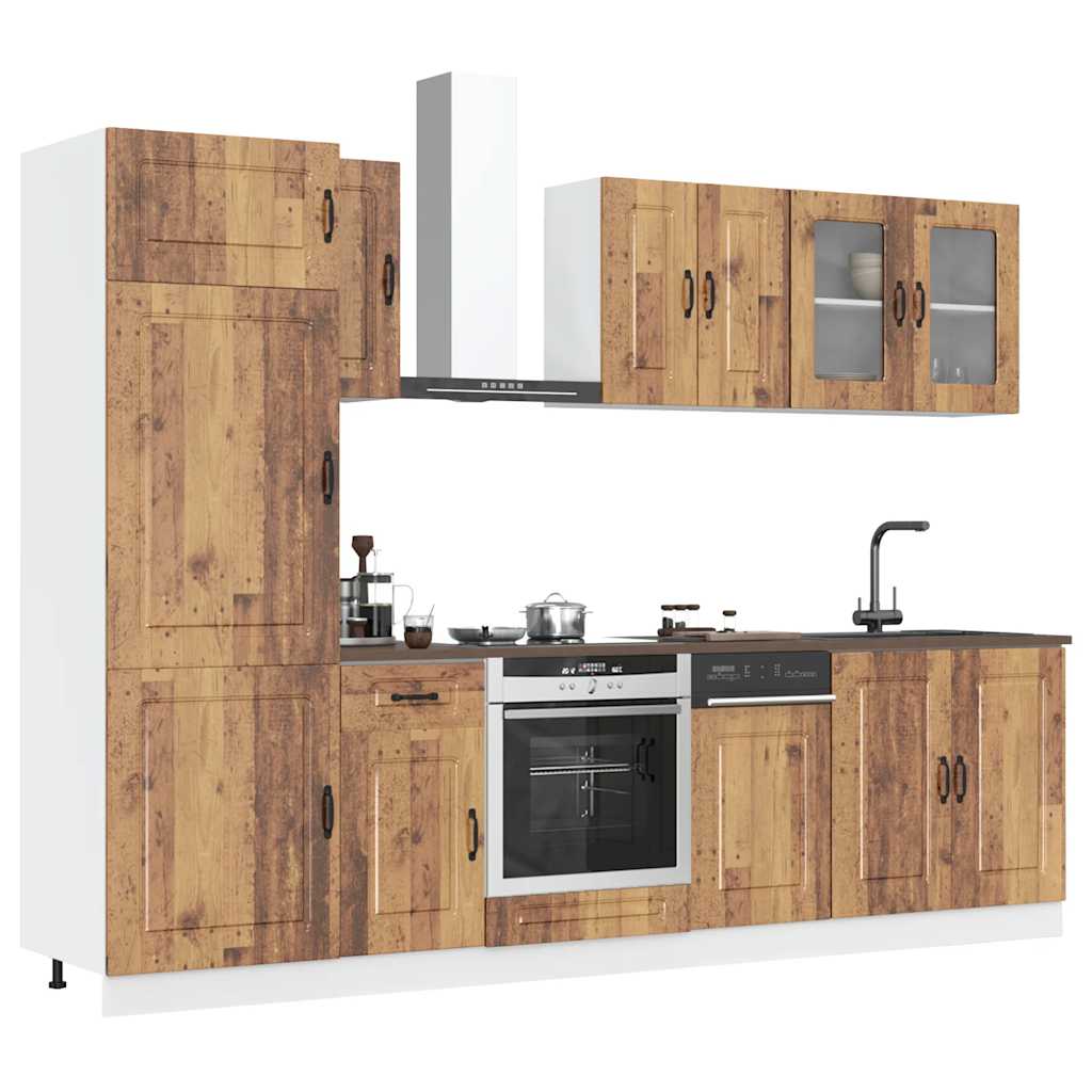 8 Piece Kitchen Cabinet Set Kalmar Old Wood Engineered Wood - Design Hut