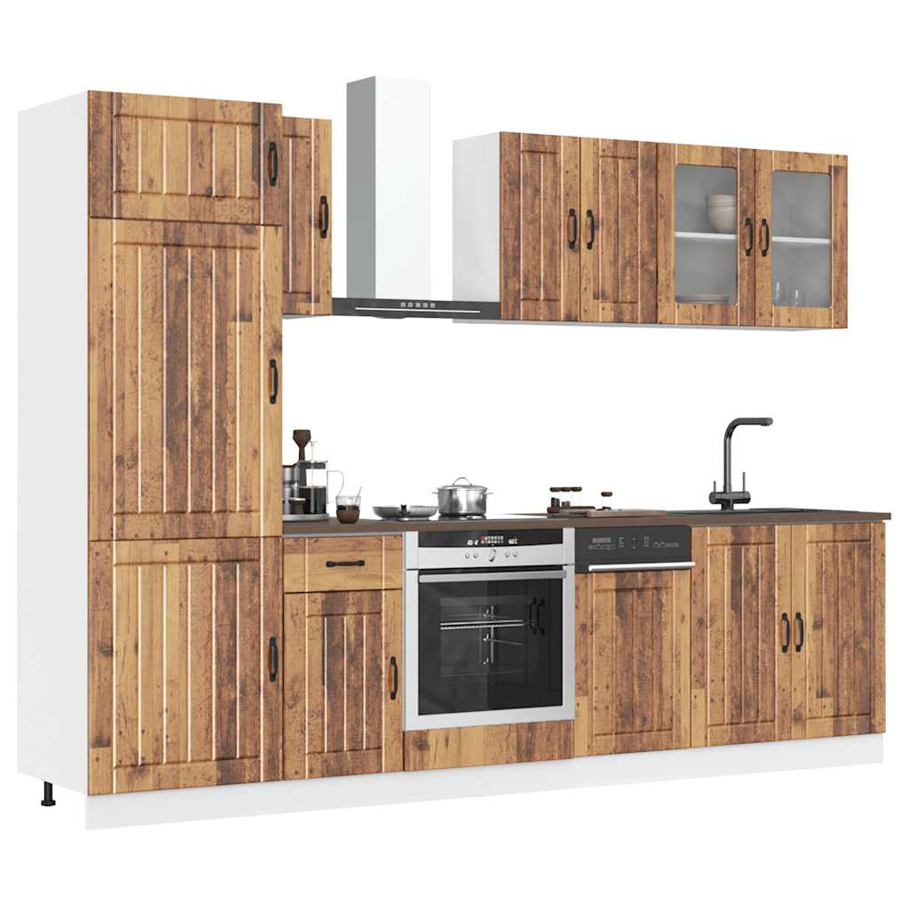 8 Piece Kitchen Cabinet Set Kalmar Old Wood Engineered Wood - The Home Maker