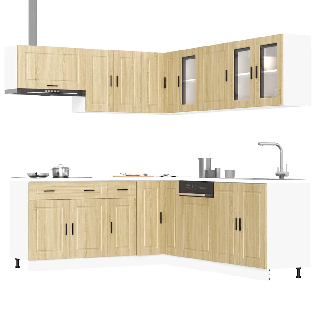 11 Piece Kitchen Cabinet Set Porto Sonoma Oak Engineered Wood - Decor Base