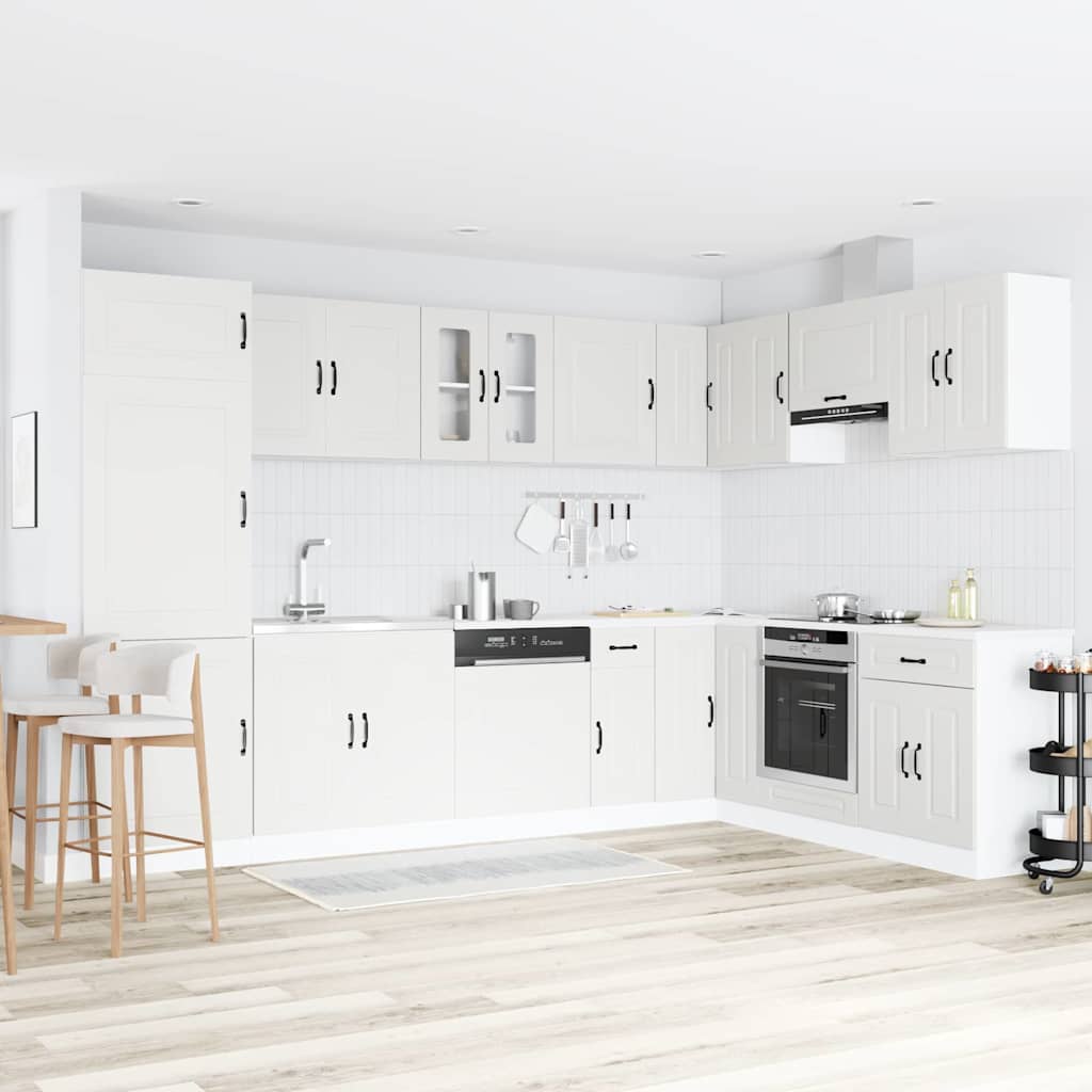 Kitchen Cabinet "Kalmar" with Double Basins White Engineered wood - Millennium Furniture