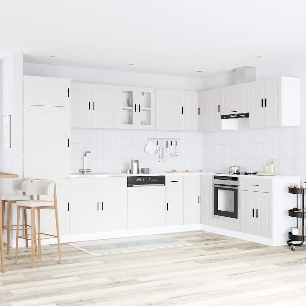 Porto Sink Base Cabinet with Sink - White, 80x46x84.5 cm, Made of Engineered Wood - Merlin Deals