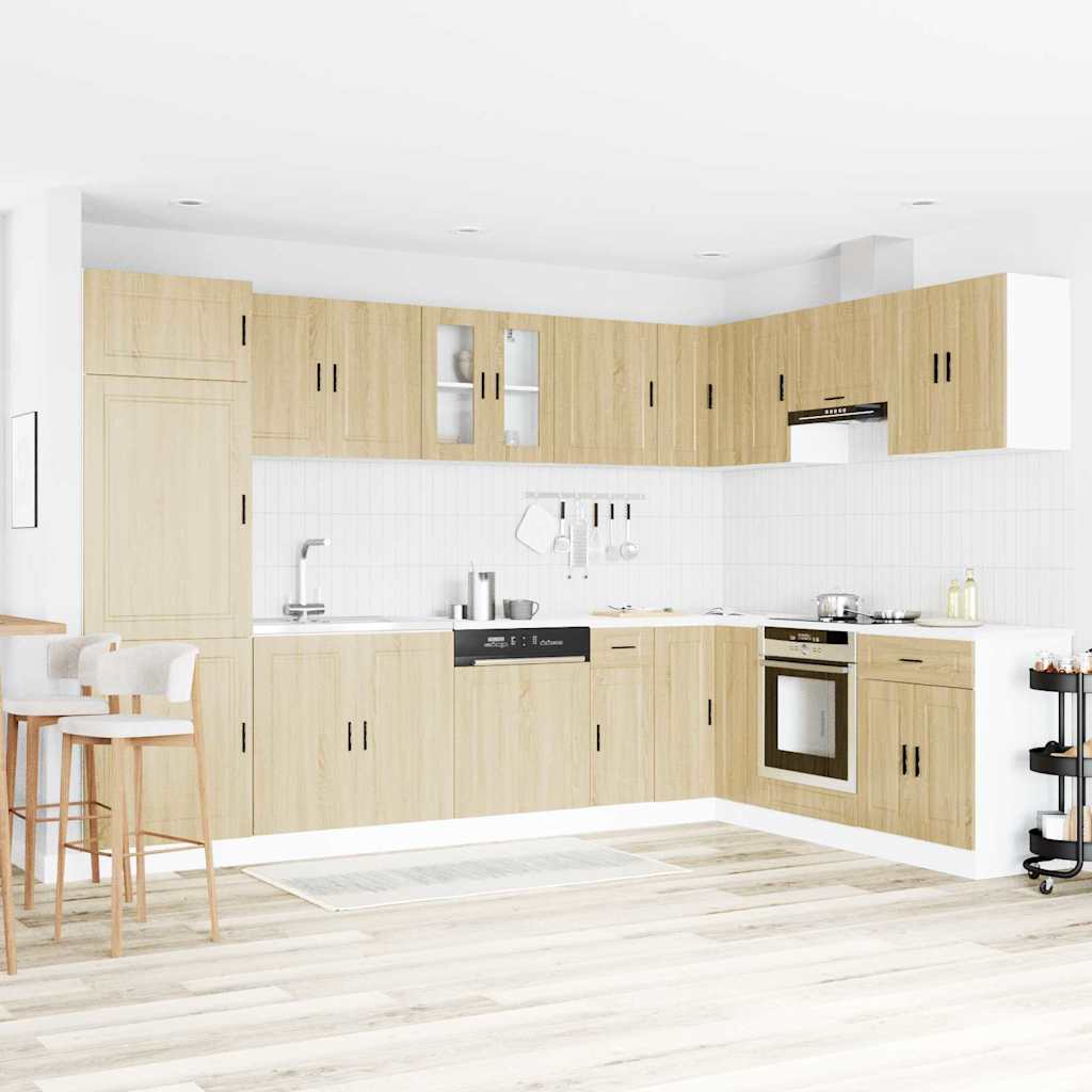 Porto Sink Base Cabinet with Sink - Sonoma Oak, 80x46x84.5 cm, Made of Engineered Wood - Design Hut