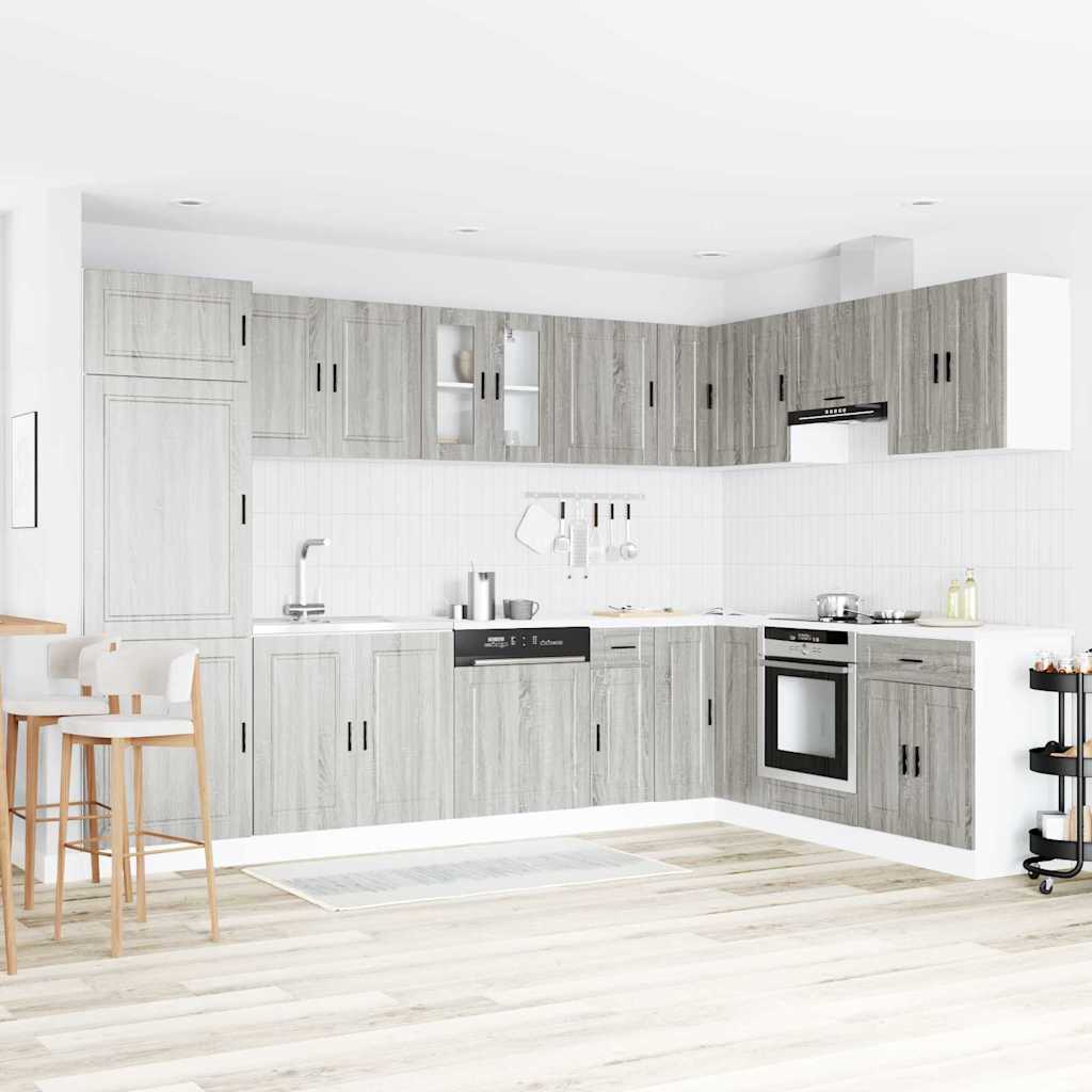 Sink Base Cabinet "Porto" with Sink Grey Sonoma 80x46x84,5 cm Engineered Wood - Decor Base