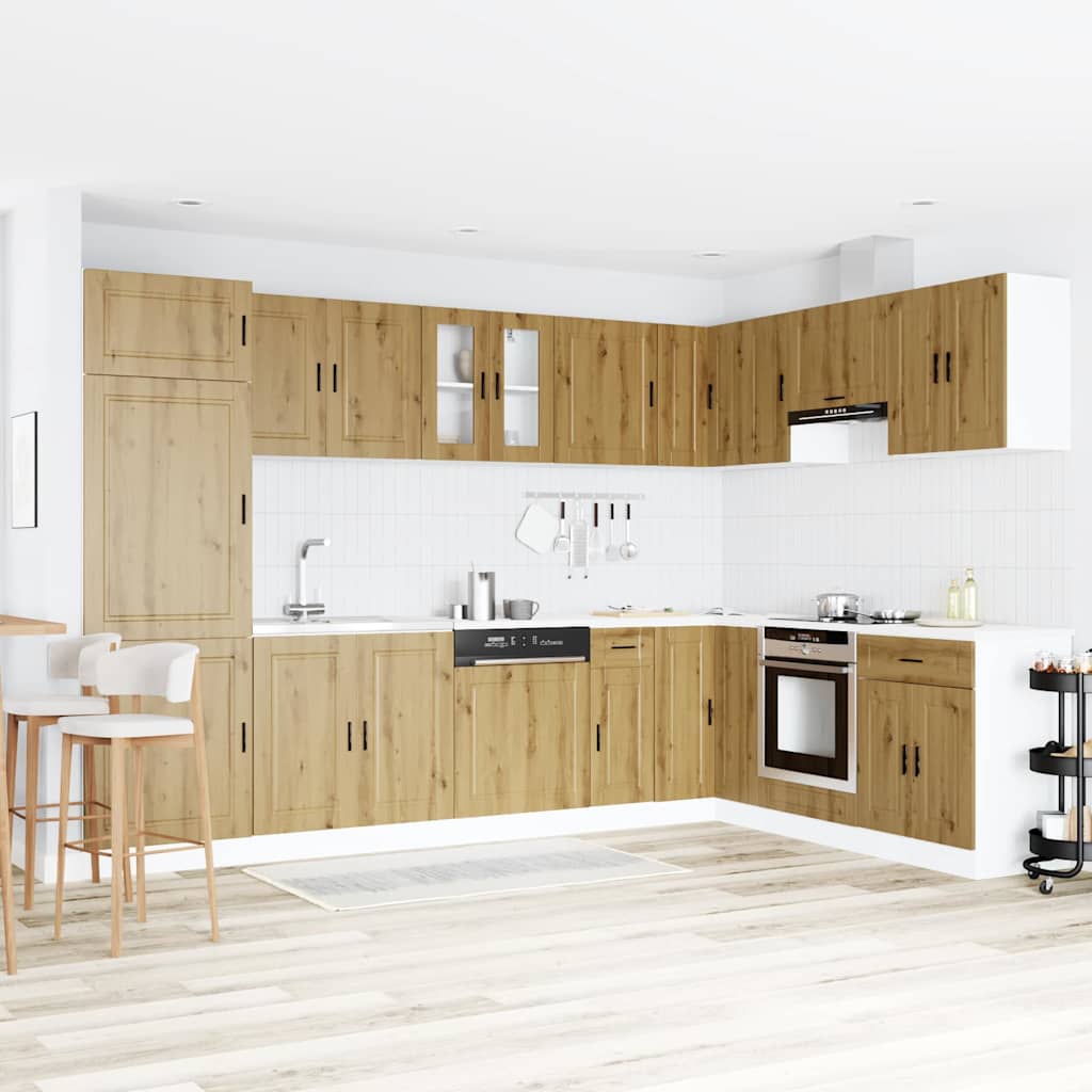 Sink Base Cabinet "Porto" with Sink Artisan Oak 80x46x84,5 cm Engineered Wood - Direct Imports