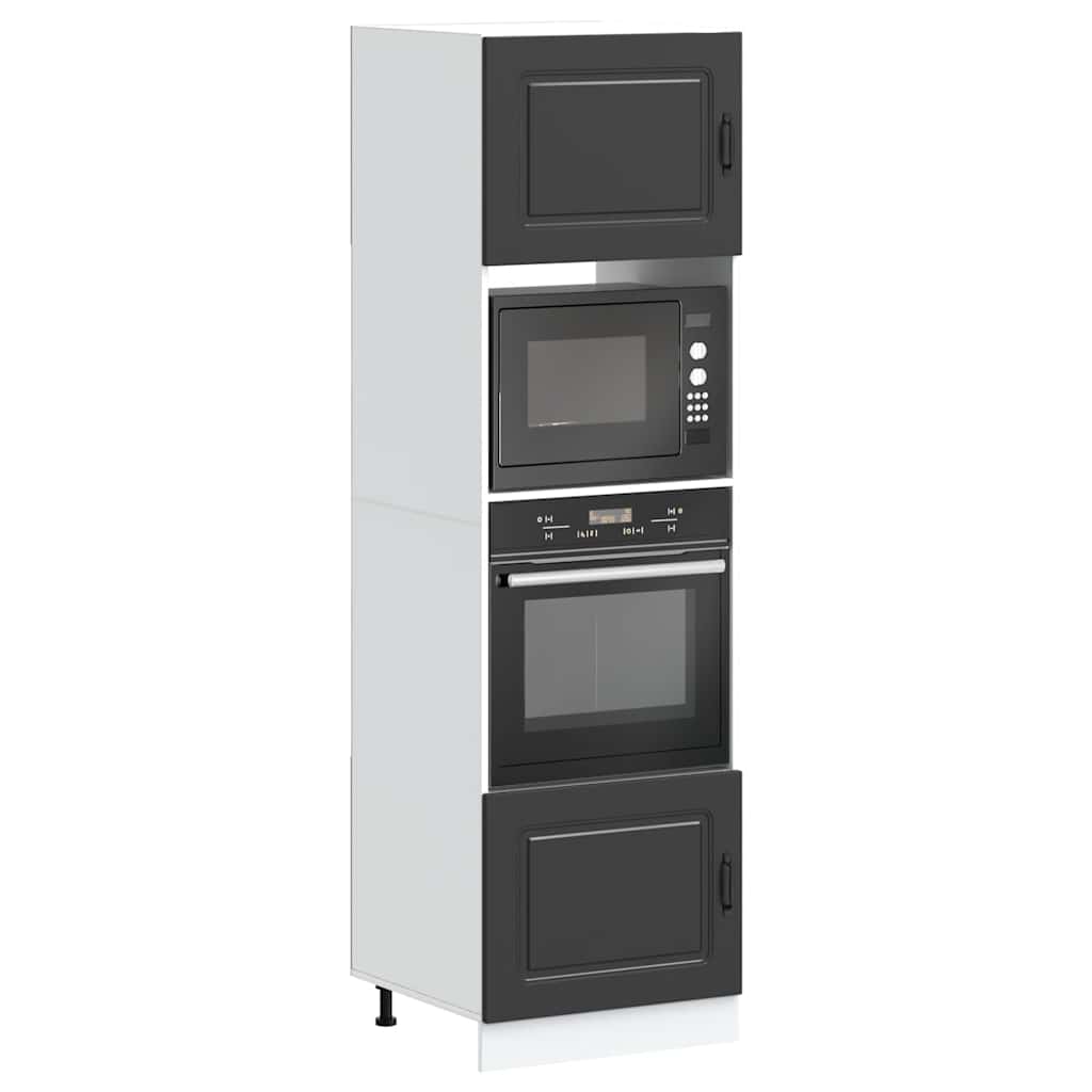 Oven Cabinets 2 pcs Lucca Black Engineered Wood - Decor Base