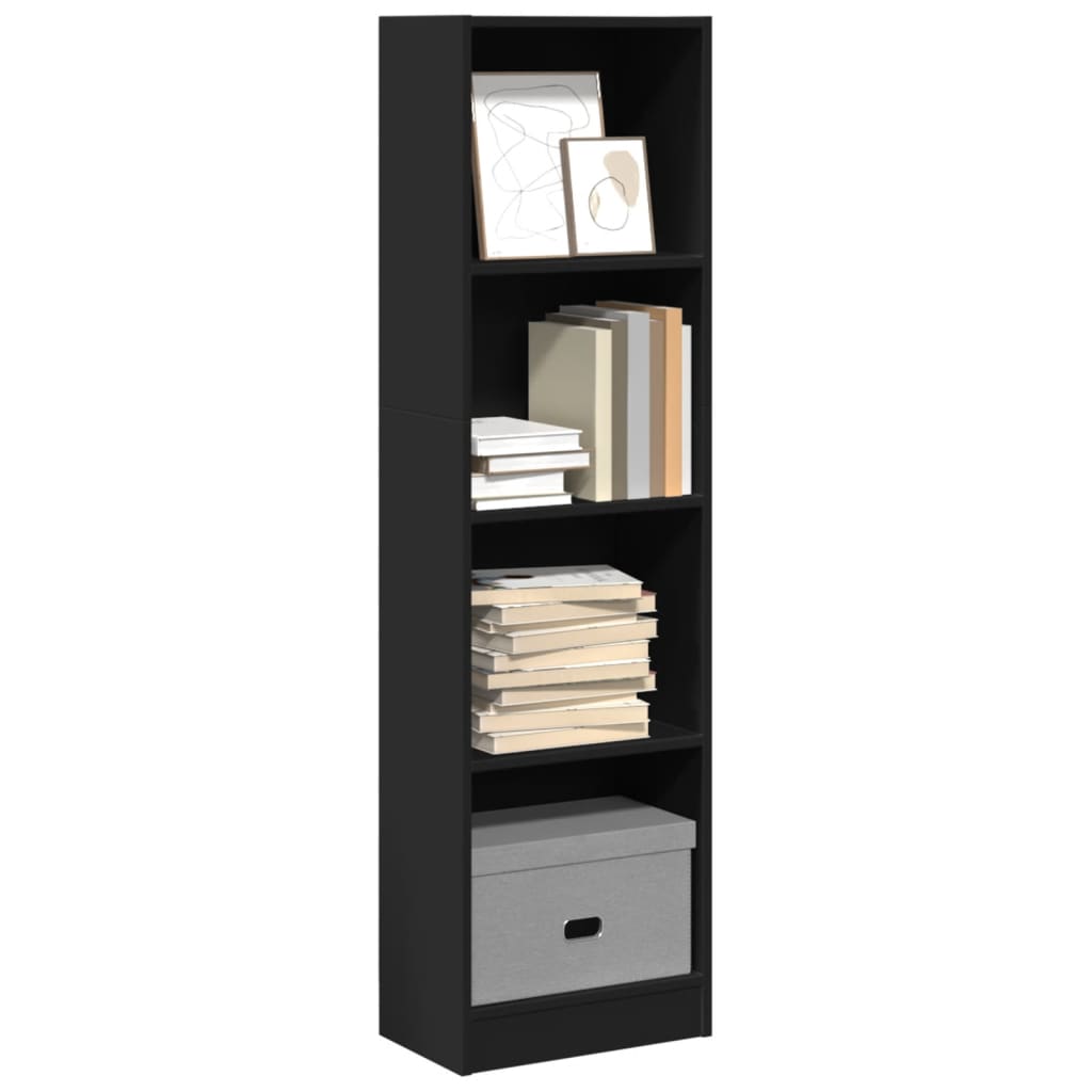 Bookcase Black 40x24x143 cm Engineered Wood - Charlotte Dunes