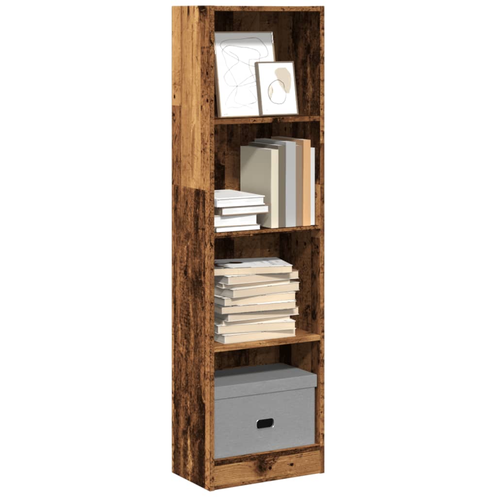 Bookcase Old Wood 40x24x143 cm Engineered Wood - Charlotte Dunes