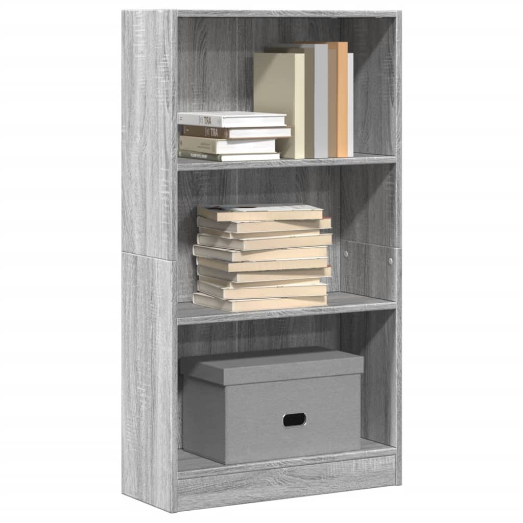 Bookcase Grey Sonoma 60x24x109 cm Engineered Wood - Charlotte Dunes