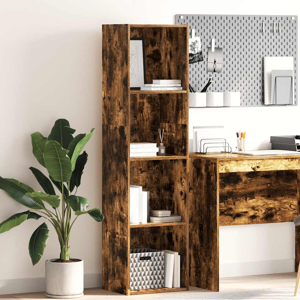Bookcase Smoked Oak 40x30x152 cm Engineered Wood - The Home Maker
