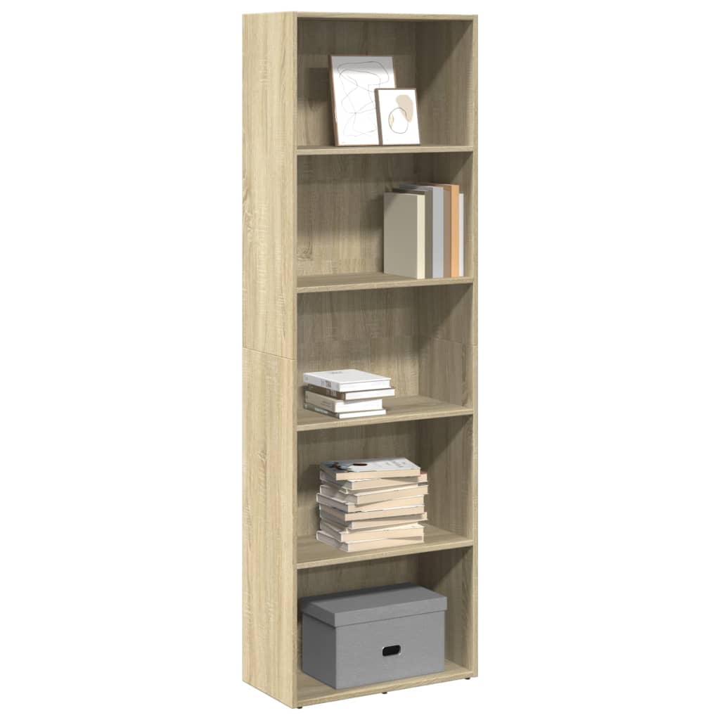 Bookcase Sonoma Oak 60x30x189 cm Engineered Wood - Charlotte Dunes