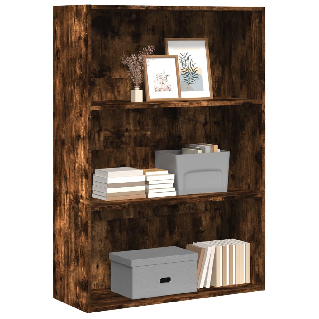 Bookcase Smoked Oak 80x30x114 cm Engineered Wood - All Things Good