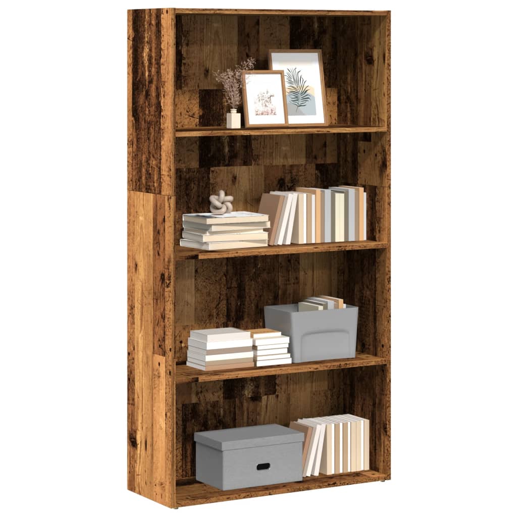 Bookcase Old Wood 80x30x152 cm Engineered Wood - Charlotte Dunes