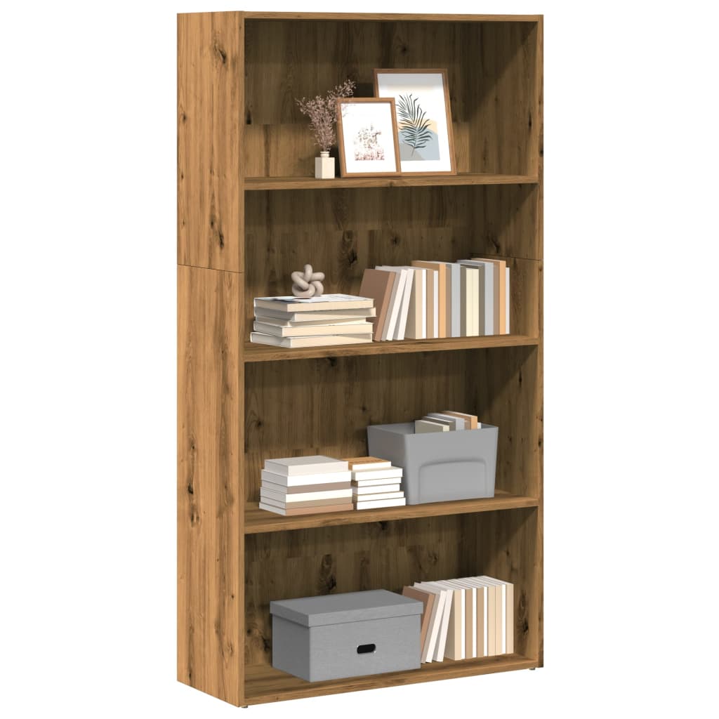 Bookcase Artisian Oak 80x30x152 cm Engineered Wood - Charlotte Dunes