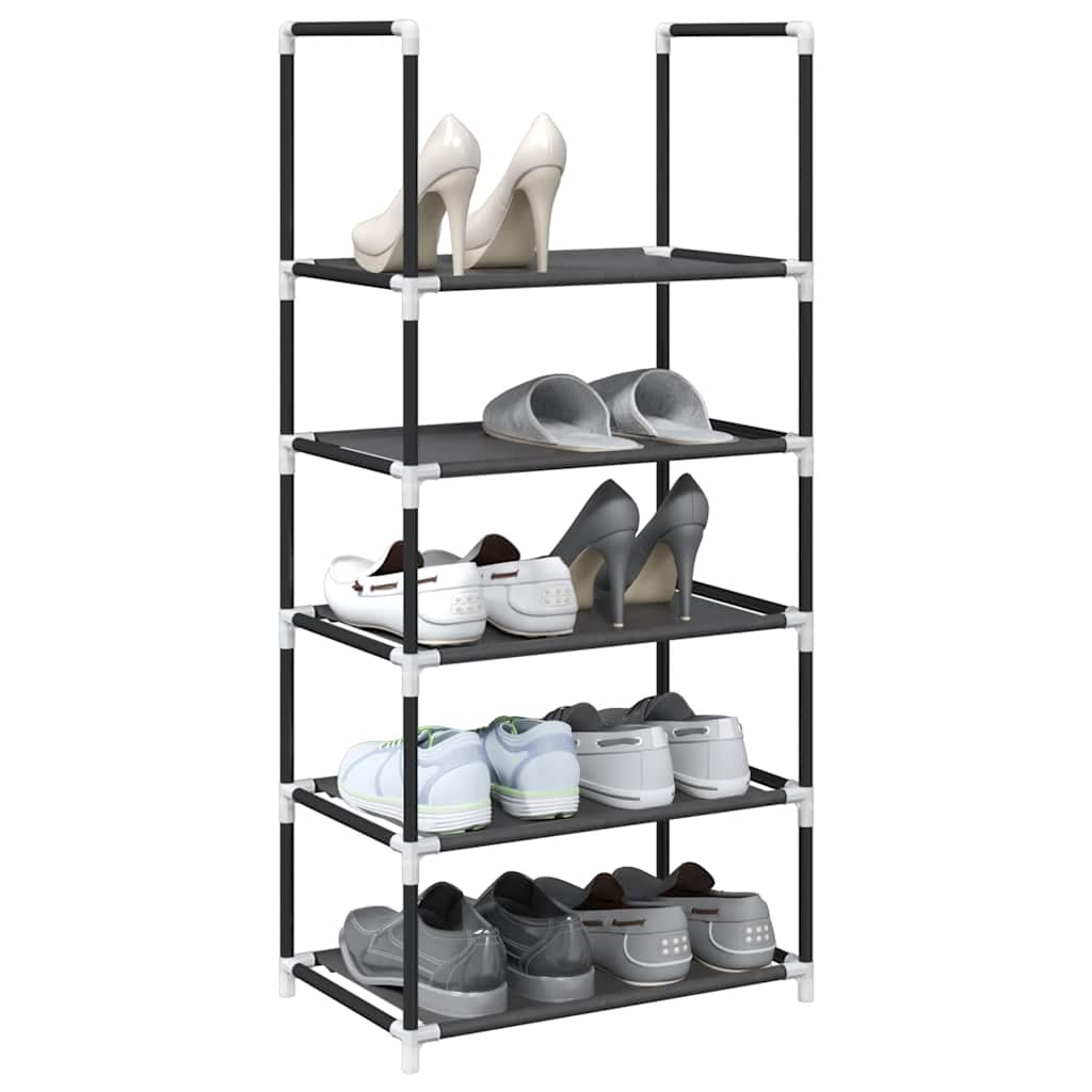 KAMI Tall Shoe Rack 5-Tier Black Non-woven Fabric - Unbeatable Bargains