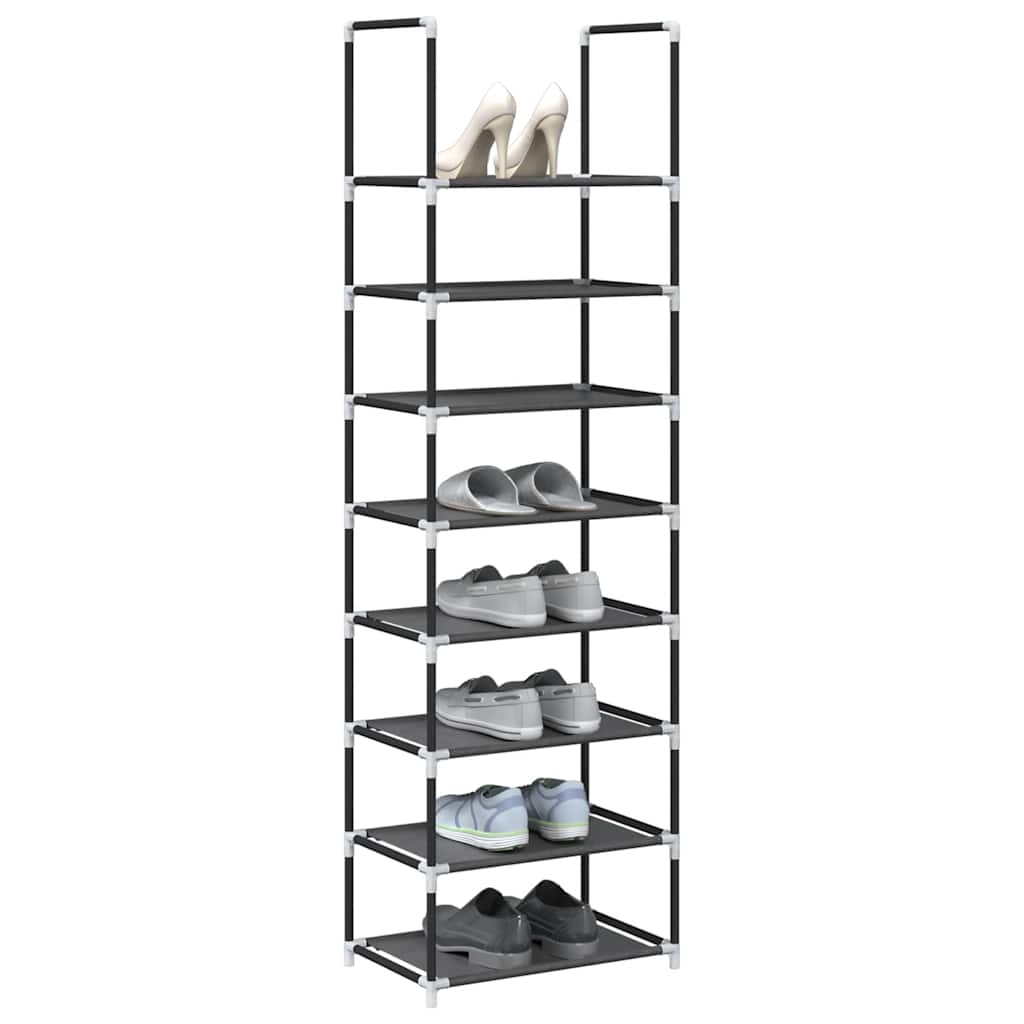 KAMI Tall Shoe Rack 8-Tier Black Non-woven Fabric - R and M Furniture