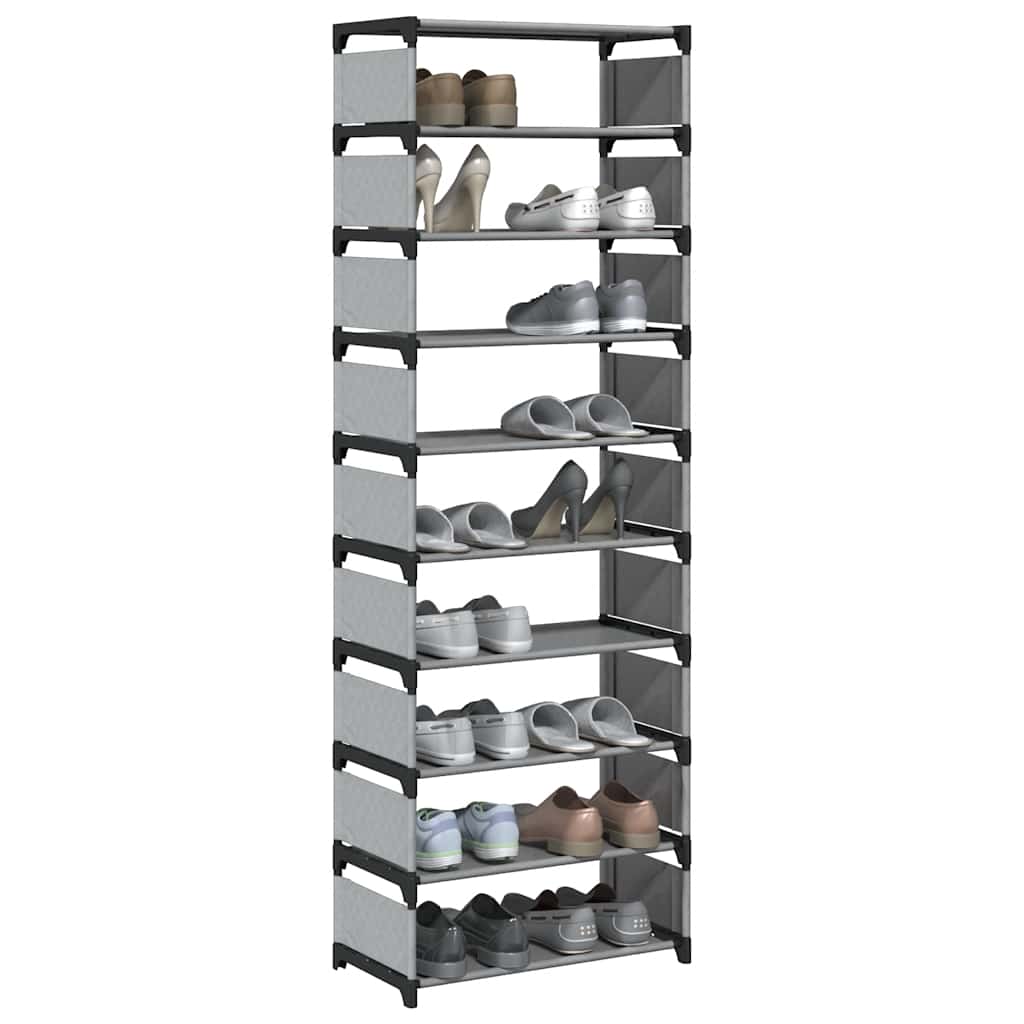 XAVIER Tall Shoe Rack 10-Tier Grey Non-woven Fabric - Style and Chic