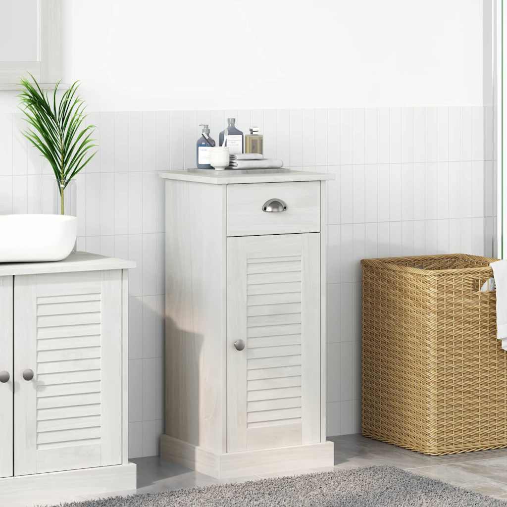 Bathroom Cabinet "VIGO" with Drawer 37x34x80 cm Solid Wood Pine - Style and Chic
