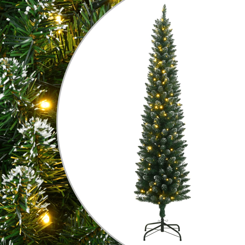 HOVERY Artificial Slim Christmas Tree 300 LEDs 210 cm - Decor Base