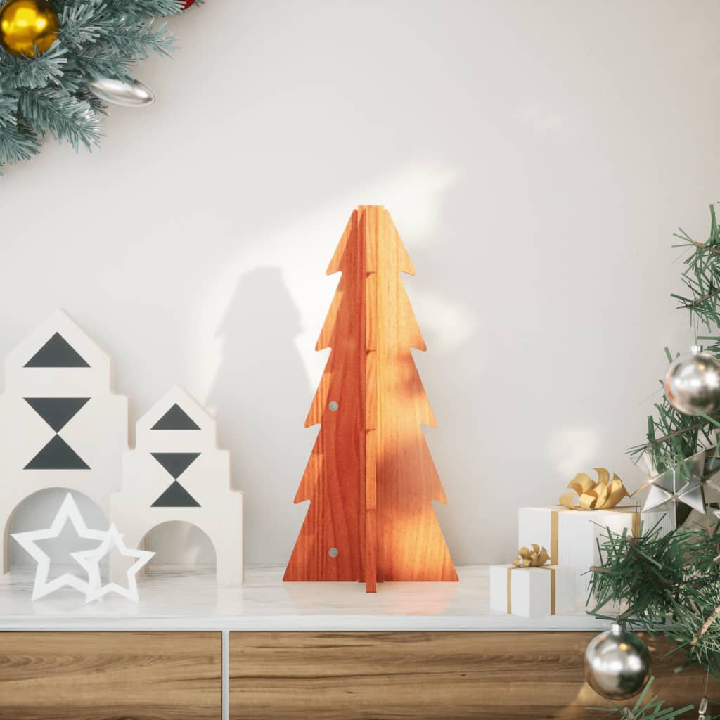 Elvan Wooden Christmas Tree for Decoration Wax Brown 49cm Solid Wood Pine - Direct Imports