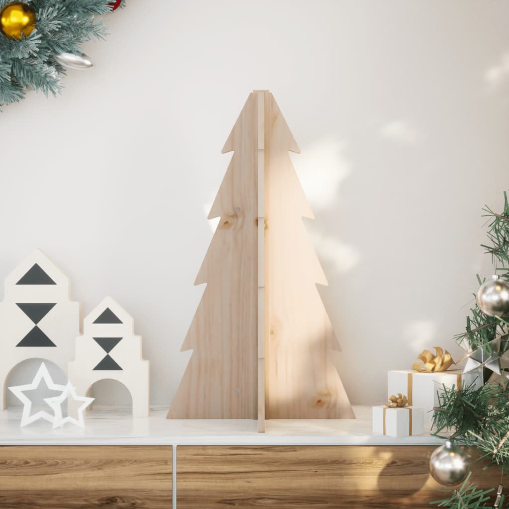 Elvan Wooden Christmas Tree for Decoration 69.5cm Solid Wood Pine - Direct Imports