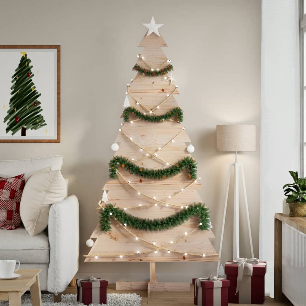 Elvan 180cm Solid Wood Pine Wooden Christmas Tree for Decoration - Direct Imports