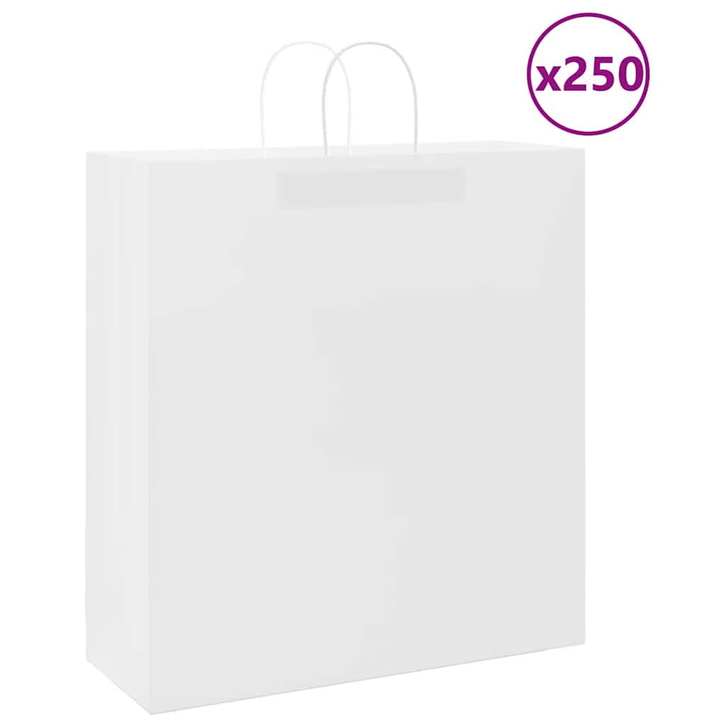 Paper Bags 250 pcs with Handles White 45x17x48 cm - Decor Base