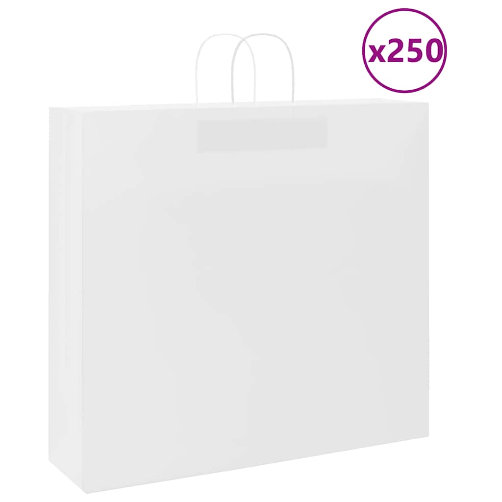 Paper Bags 250 pcs with Handles White 54x15x49 cm - Unbeatable Bargains