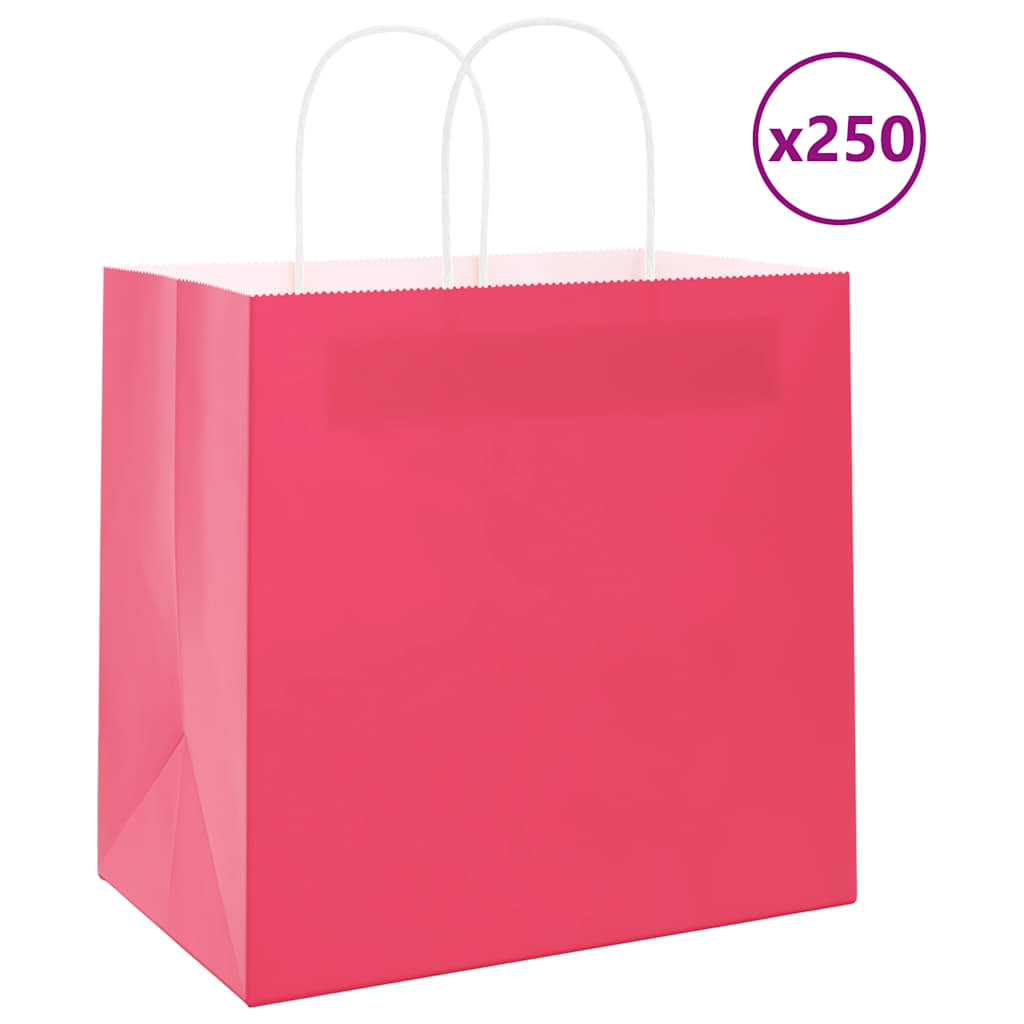 Paper Bags 250 pcs with Handles Pink 54x15x49 cm - Design Hut