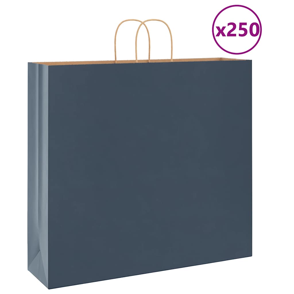 Paper Bags 250 pcs with Handles Blue 54x15x49 cm - Discount Dealers