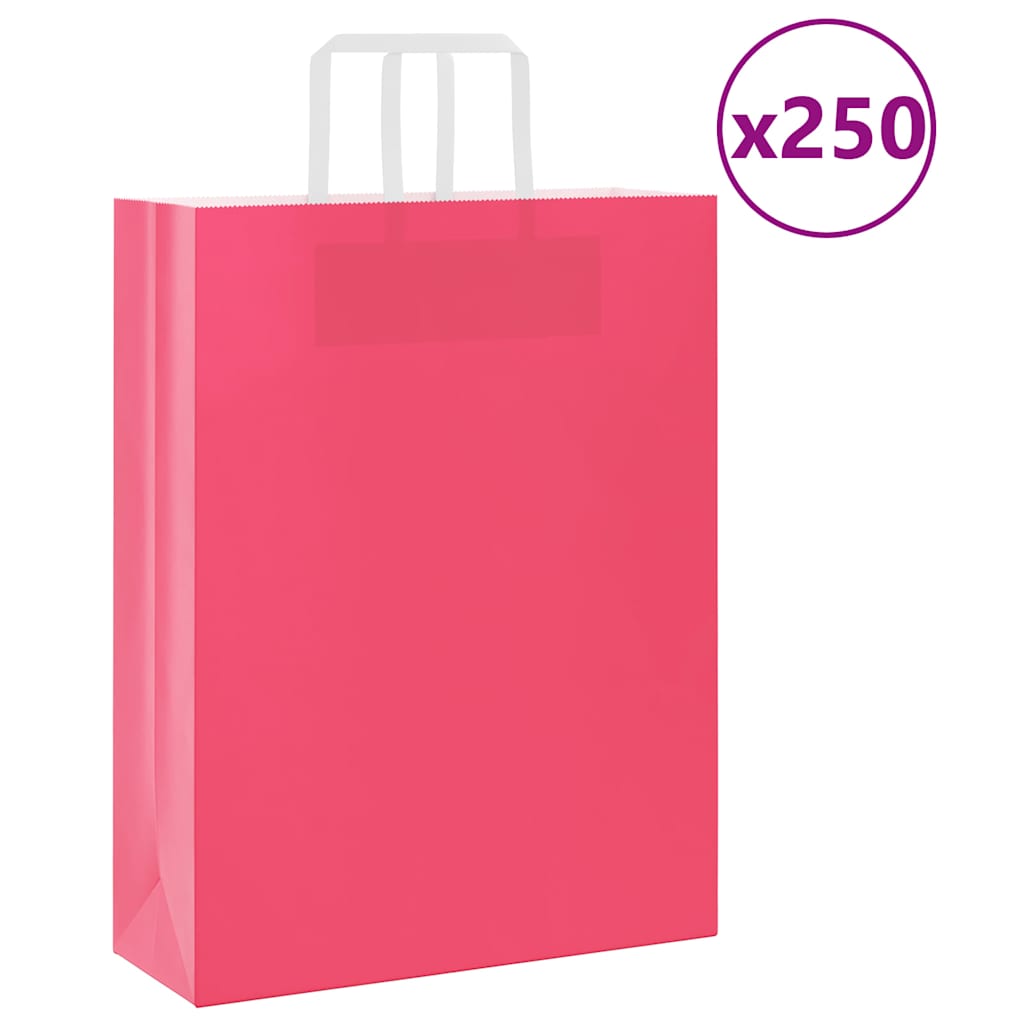 Paper Bags 250 pcs with Handles Pink 32x12x42 cm - Casper Homes