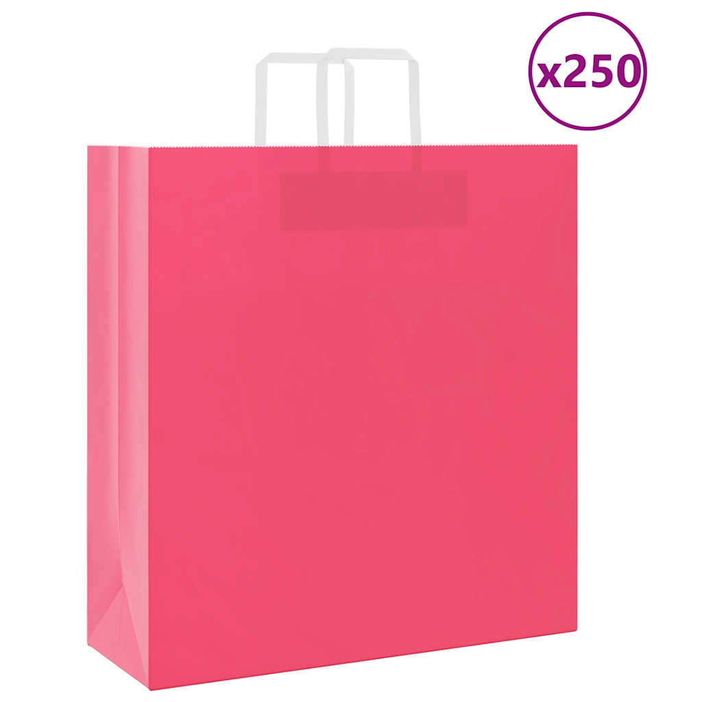 Paper Bags 250 pcs with Handles Pink 45x17x48 cm - Casper Homes