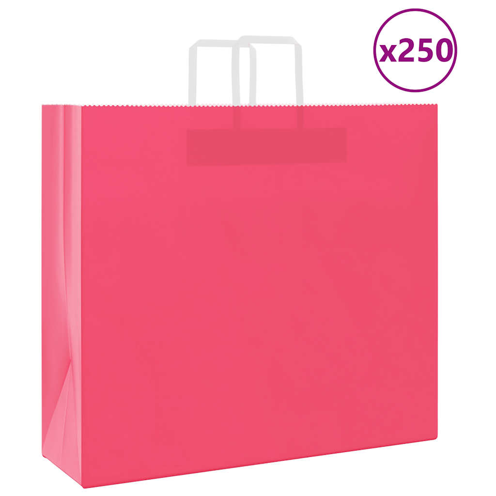 Paper Bags 250 pcs with Handles Pink 54x15x49 cm - Discount Dealers