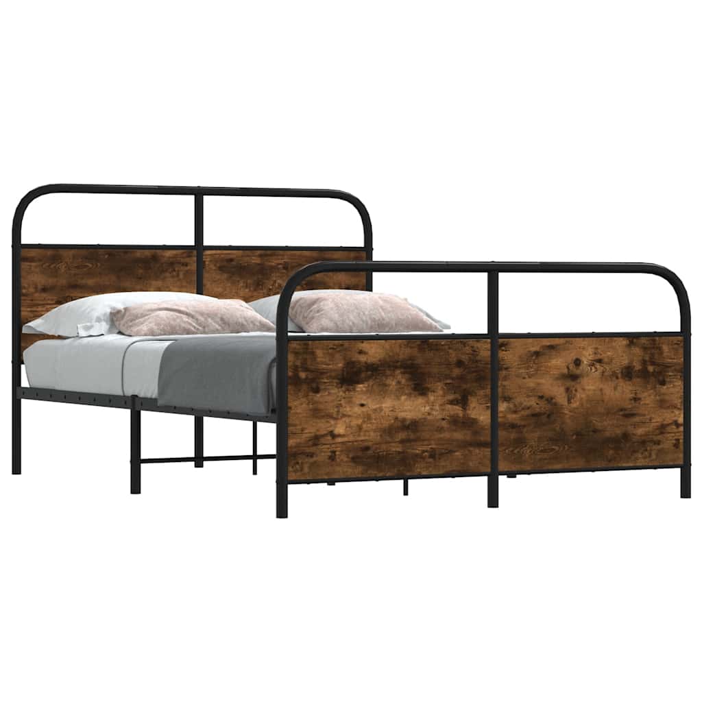 Metal Bedframe Smoked Oak 140x200cm - Decor Base