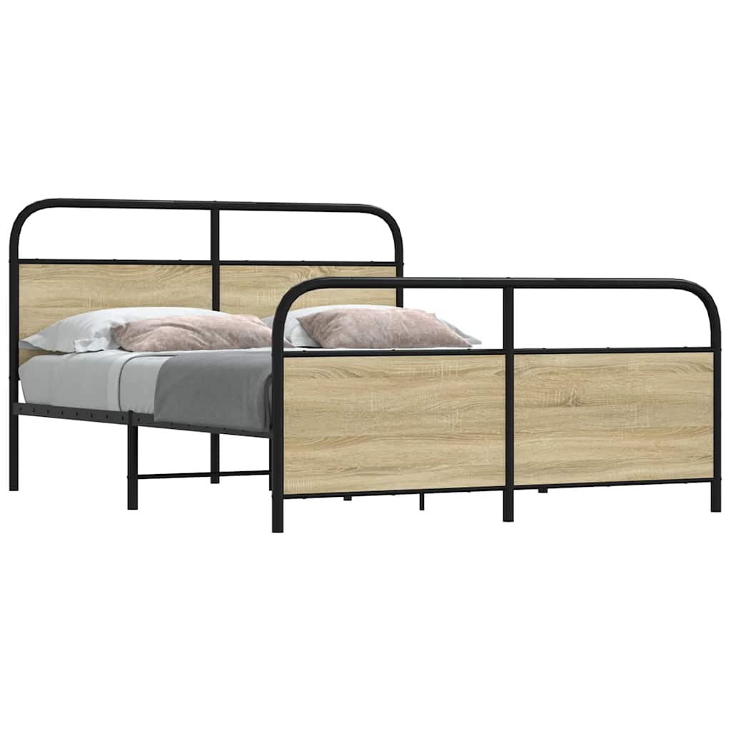 Metal Bedframe Sonoma Oak 160x200cm - Decor Base