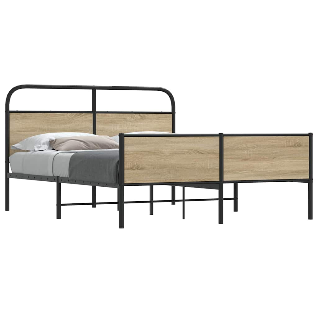 Metal Bedframe Smoked Oak 180x200cm Super King - Brittle & Co