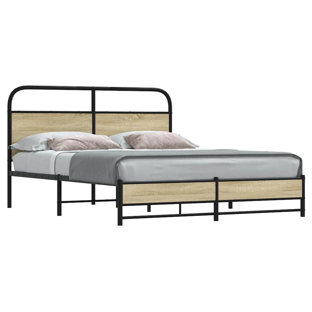 Metal Bedframe Sonoma Oak 160x200cm - Decor Base