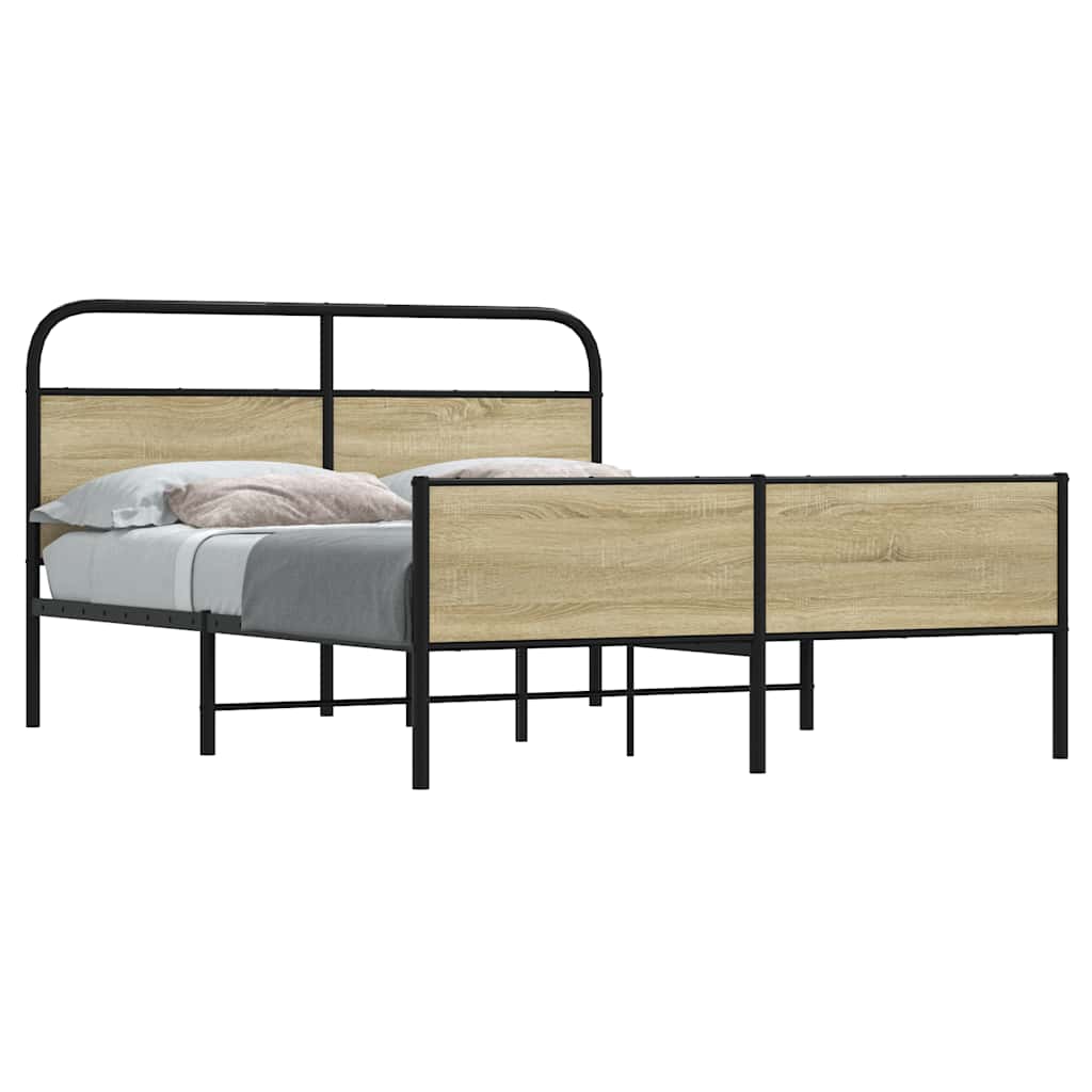 Metal Bedframe Sonoma Oak 160x200cm - Decor Base
