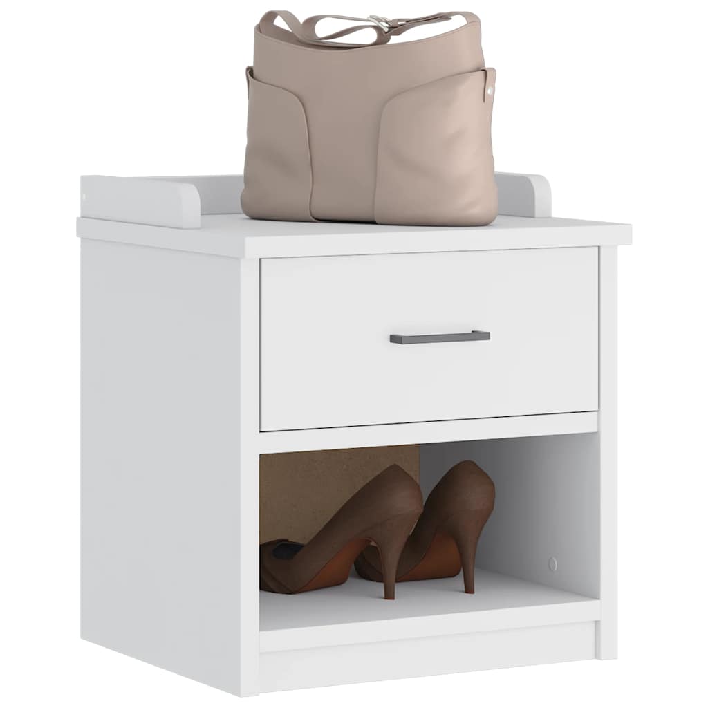 NOMAD Small Hallway Shoe Bench White - Style and Chic