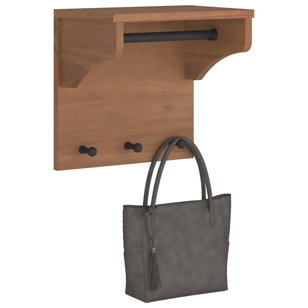 Wall-mounted Coat Rack SANDNES 43x30x42 cm Solid Wood Pine - Style and Chic