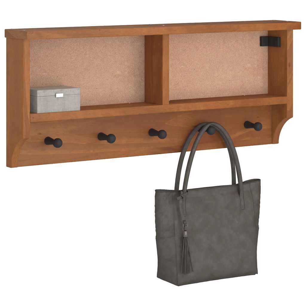 Wall-mounted Coat Rack SANDNES 87x12x35 cm Solid Wood Pine - Tyrell & Tyrell