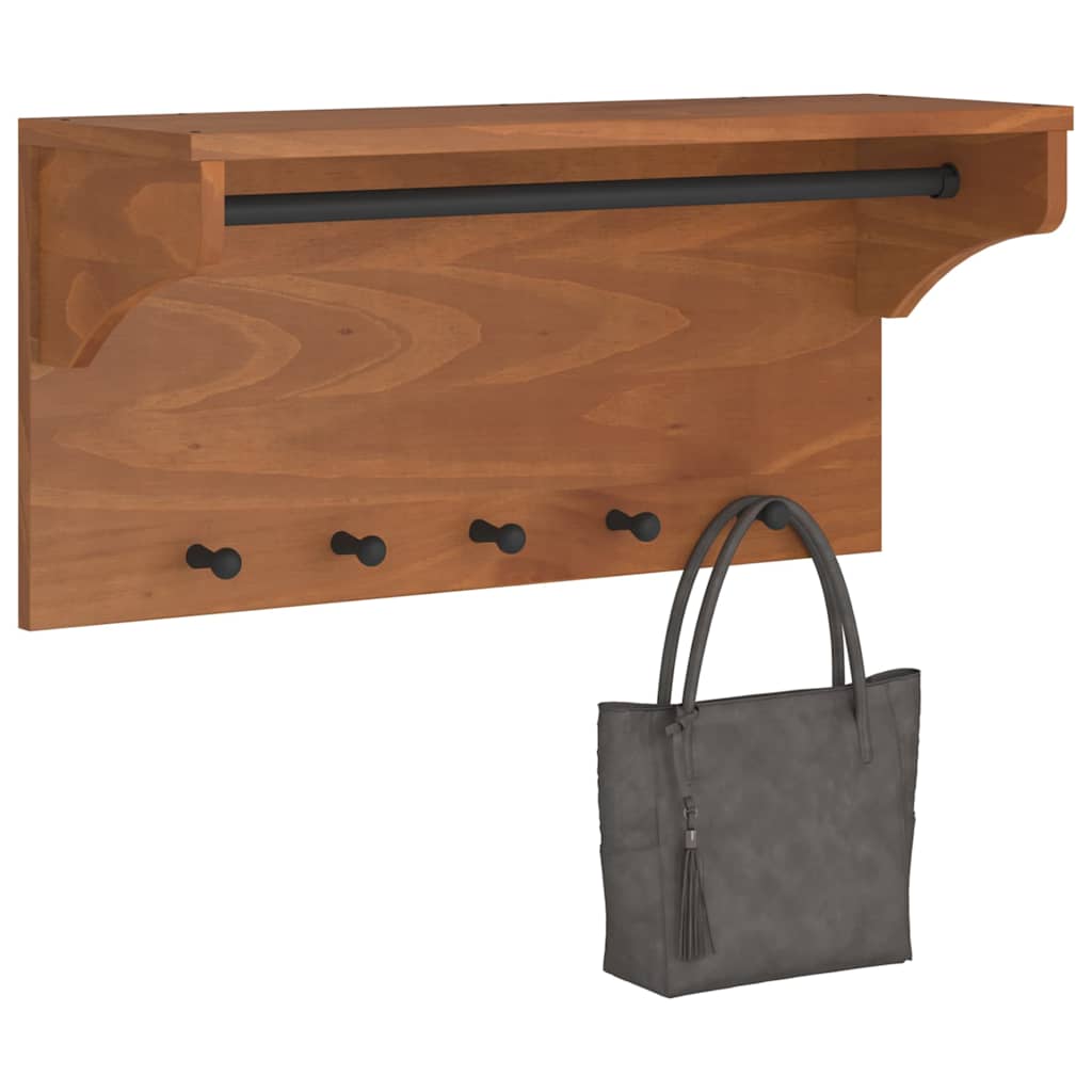 Wall-mounted Coat Rack SANDNES 87x30x42 cm Solid Wood Pine - Sid & Sam