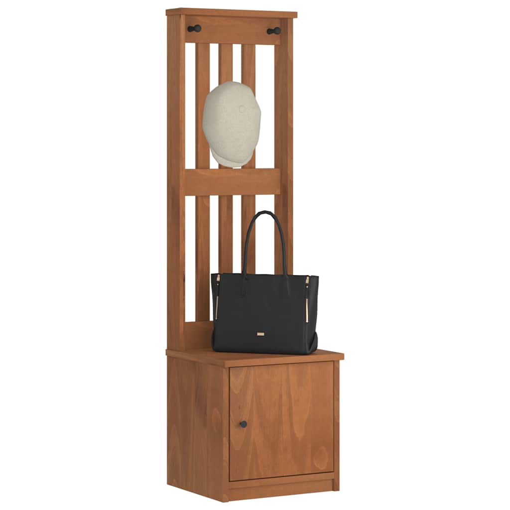 Hall Tree SANDENS 45x40x159.5 cm Solid Wood Pine - Brittle & Co