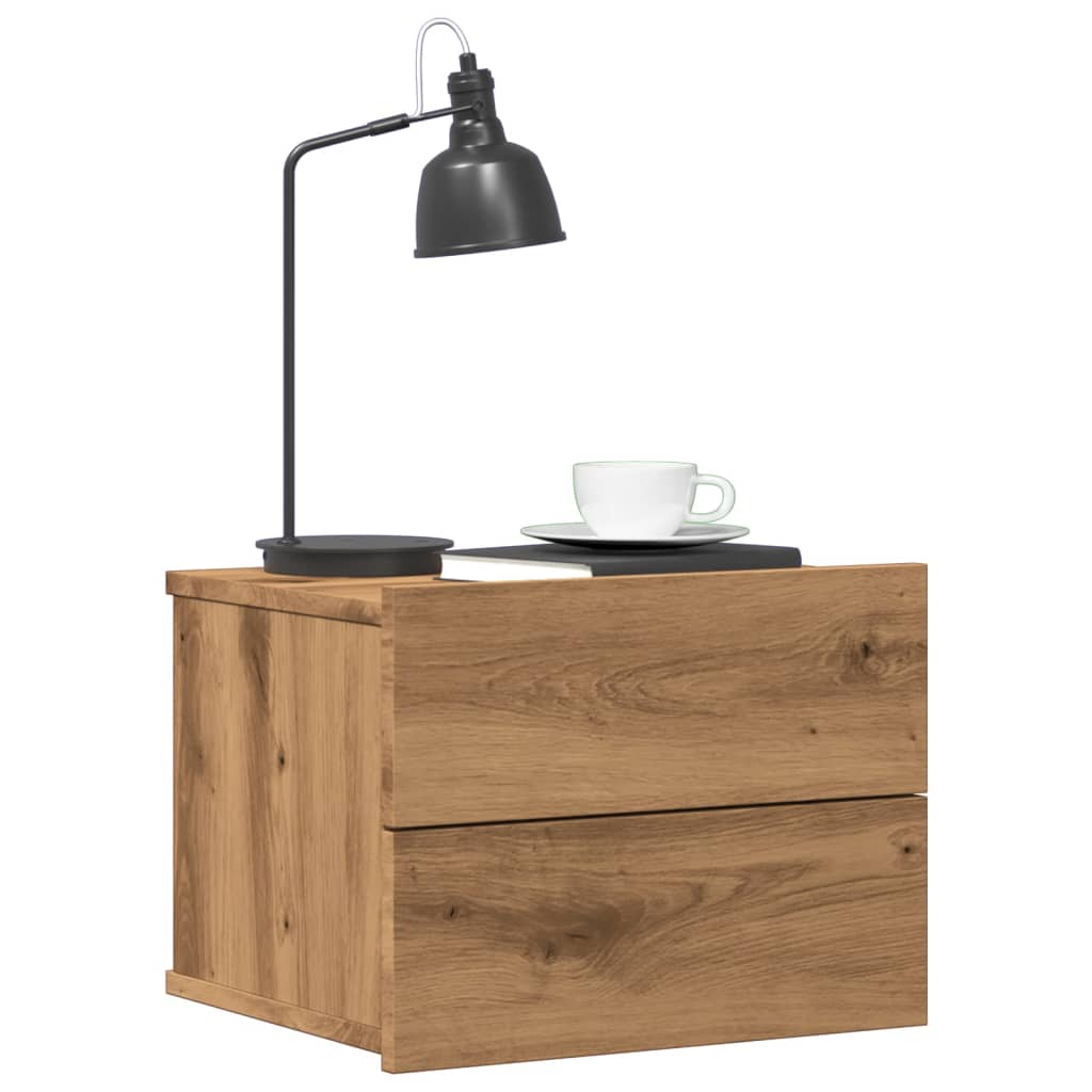 Wall-mounted Bedside Cabinet Artisan Oak 40x32x30 cm - Millennium Furniture