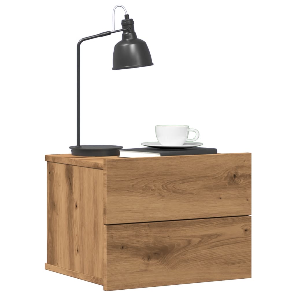 Wall-mounted Bedside Cabinets 2 Pieces Artisan Oak 40x32x30 cm - Sid & Sam