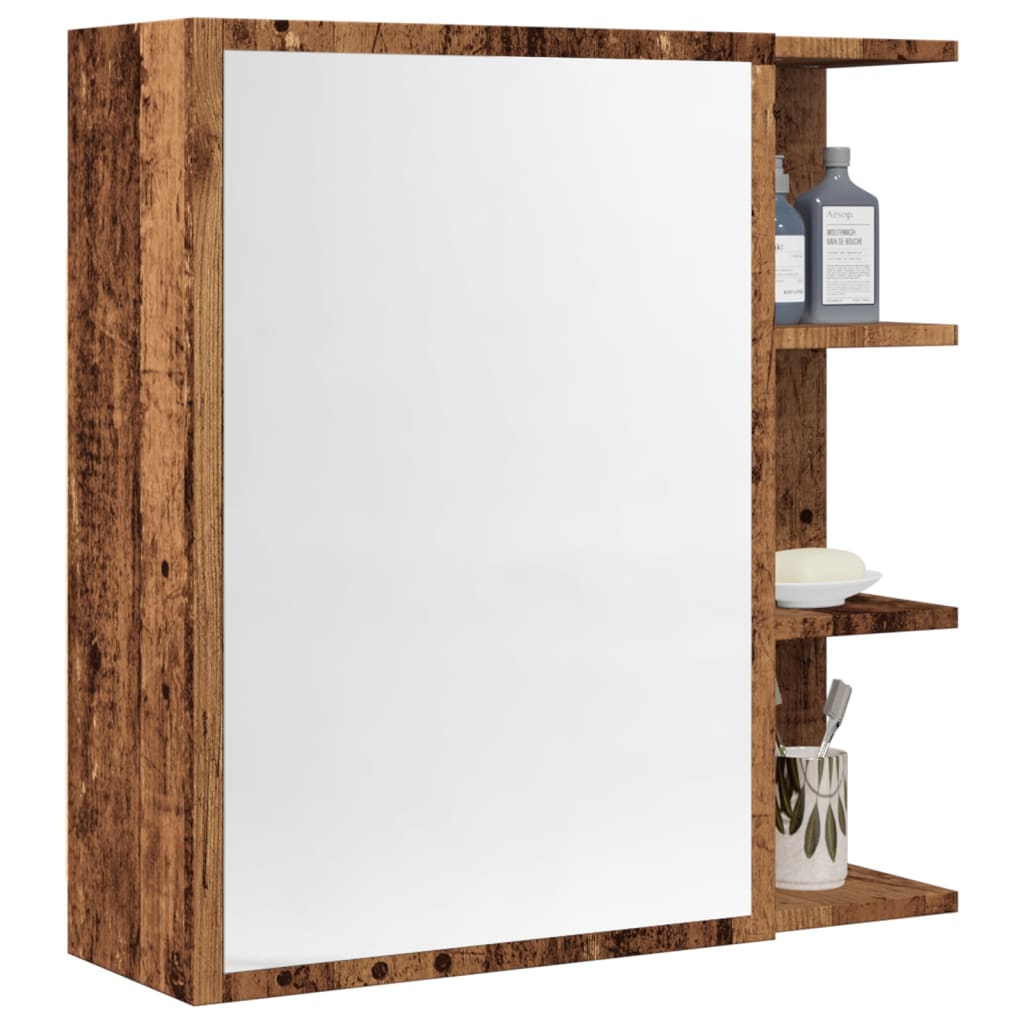 Bathroom Mirror Cabinet Old Wood 62.5x20.5x64 cm Engineered Wood - Casper Homes
