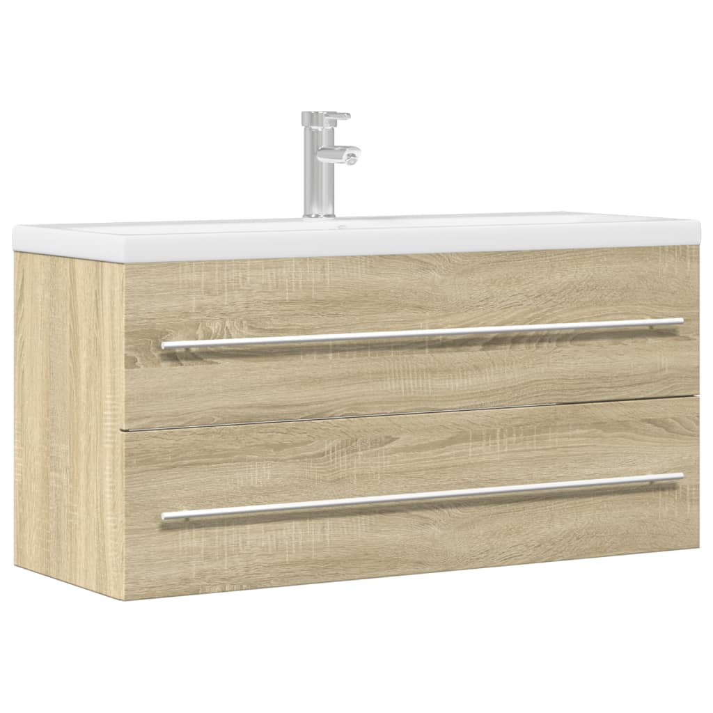 Sink Cabinet Sonoma Oak 100x38.5x48 cm Engineered Wood - Discount Dealers