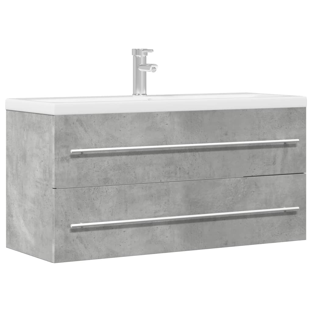 Sink Cabinet Concrete Grey 100x38.5x48 cm Engineered Wood - Decor Base